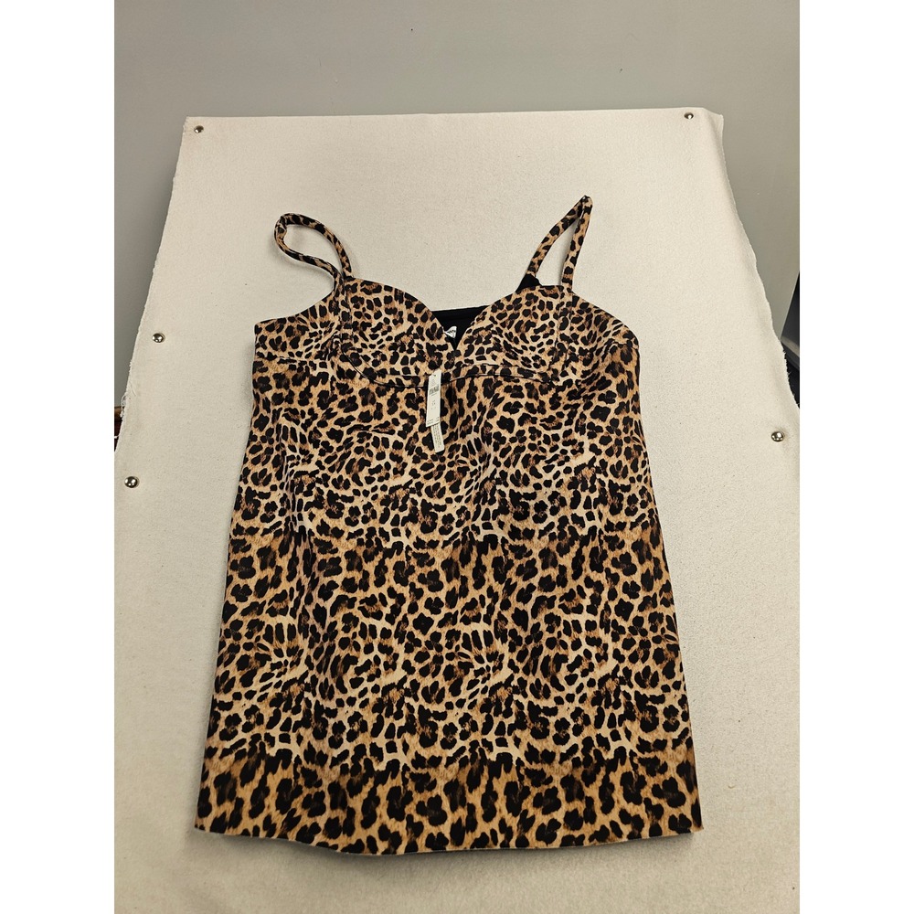 Dhruv Kapoor Anthropologie Leopard‎ Print Cami Top Brown Plus Size 2X New